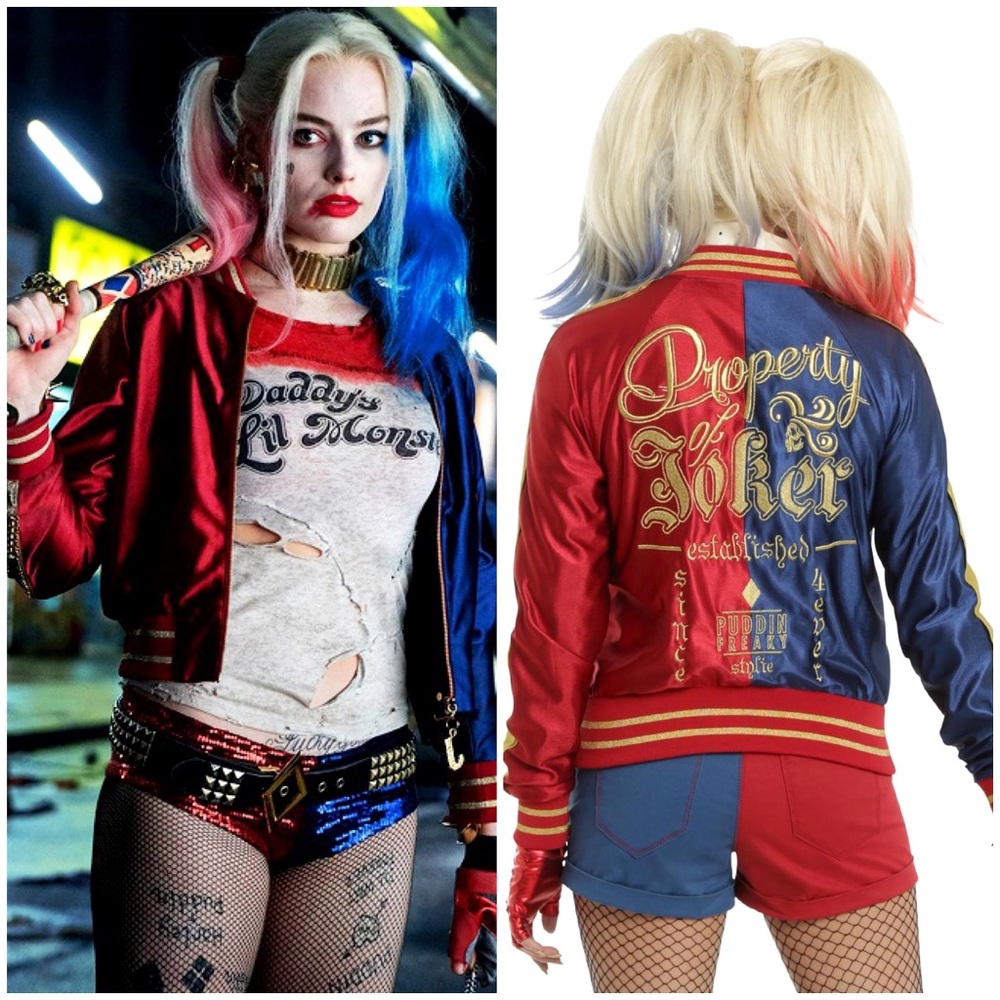 Hot Topic Harley Quinn Satin Souvenir Bomber Jacket